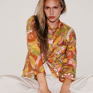 NWOT Zara cotton button down shirt XL